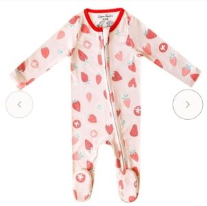 Copper Pearl Strawberry Footie Pajama